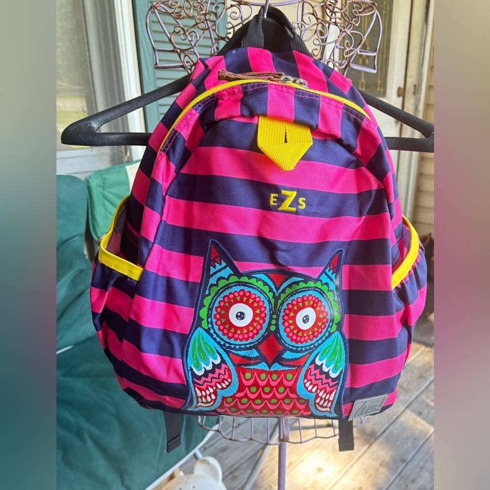 Hanna Andersson Owl patched Striped Back pack - Picture 5 of 15